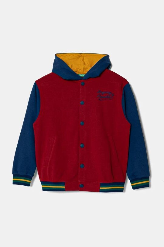 

Детская хлопковая толстовка United Colors of Benetton, бордовый