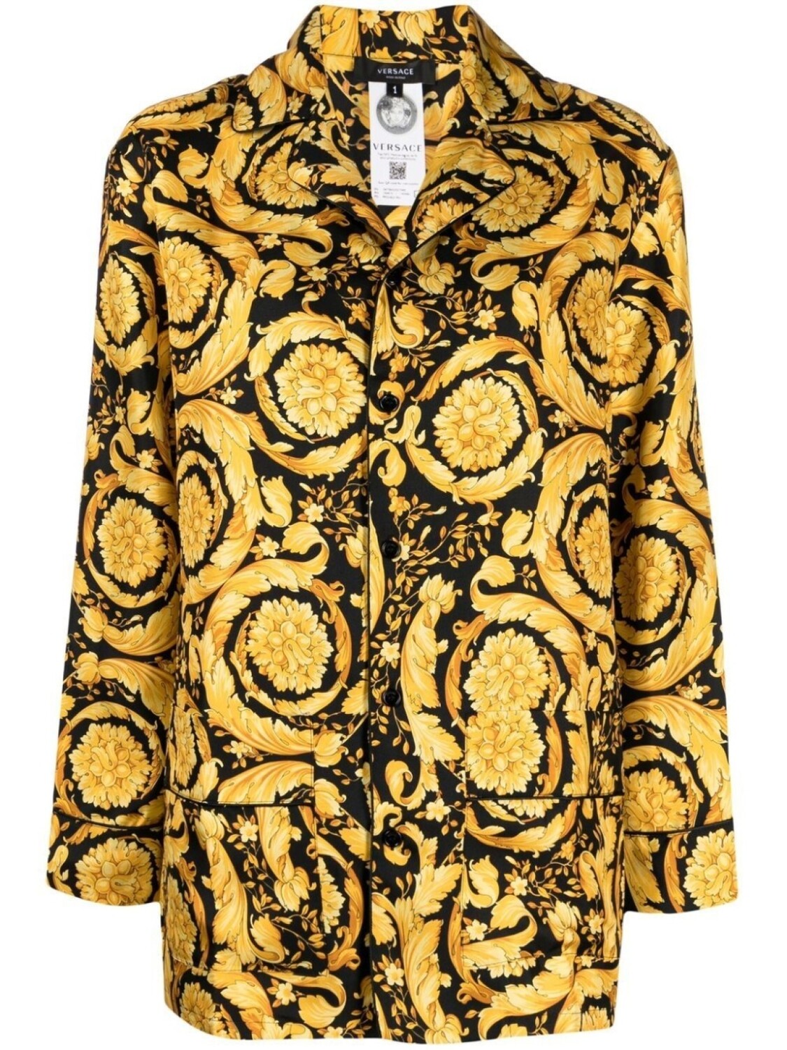 

Versace пижамный топ с принтом Barocco, желтый