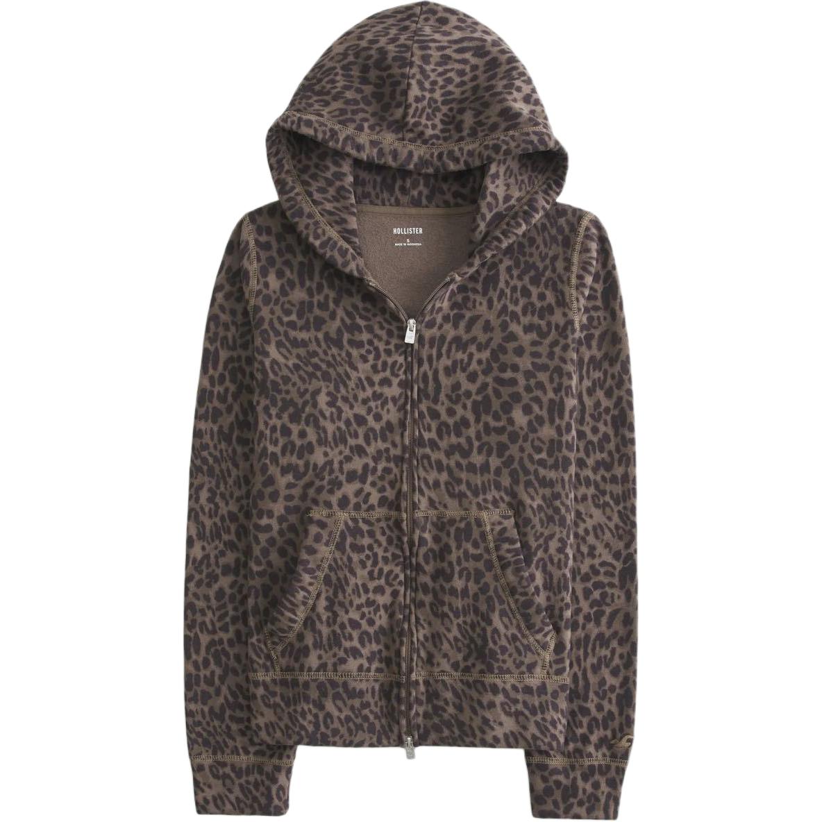 

Hollister/ Свитшот женский с леопардовым принтом, капюшон, умеренный, Коричневый, Hollister/ Свитшот женский с леопардовым принтом, капюшон, умеренный