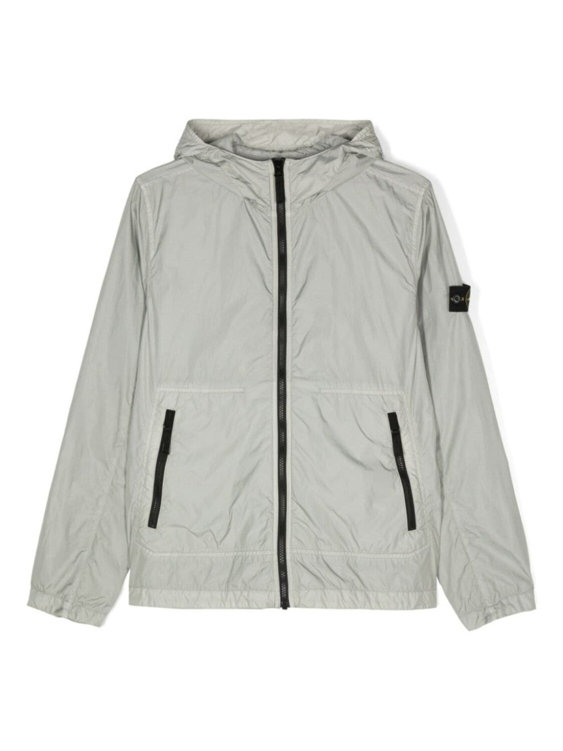 

Stone Island Junior куртка с капюшоном и нашивкой Compass, серый