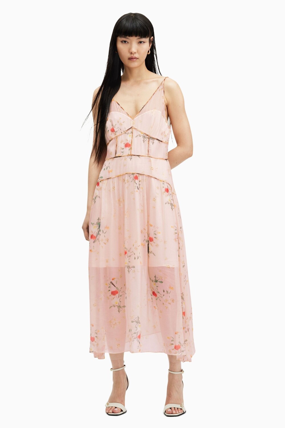 

Платье Allsaints с шафрановым корой All Saints, розовый