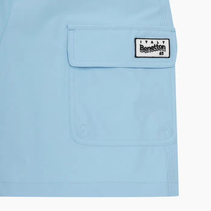 Детские синие эластичные шорты 5.5/4 от Benetton Kids — фото 4