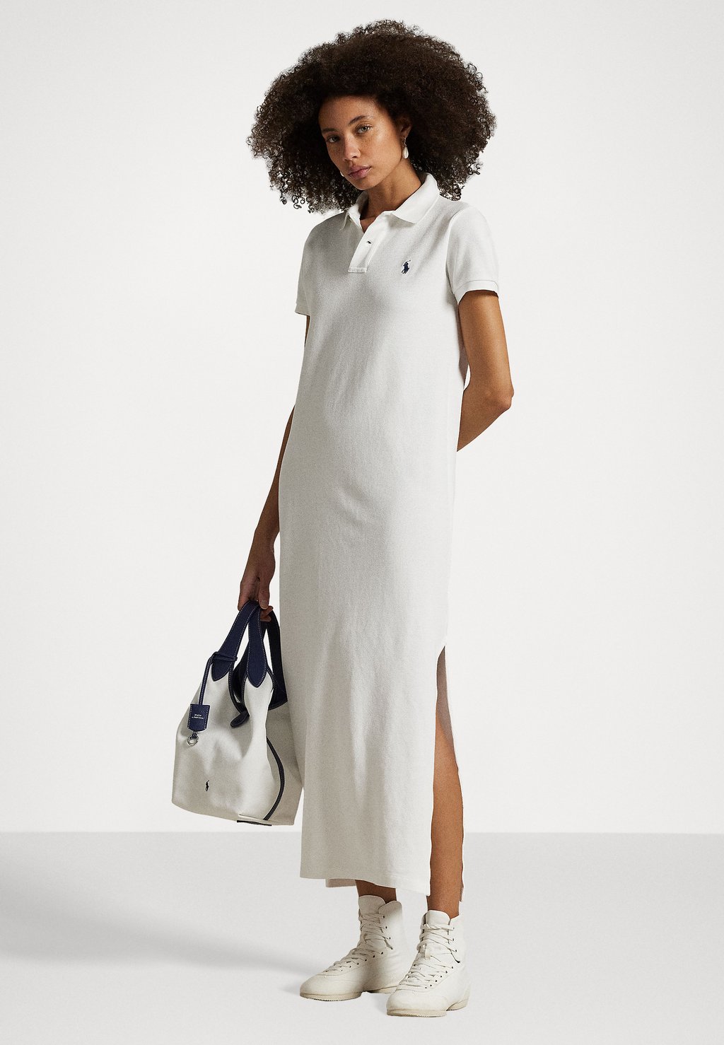 

Повседневное платье Cotton Mesh Polo Dress Polo Ralph Lauren, белый