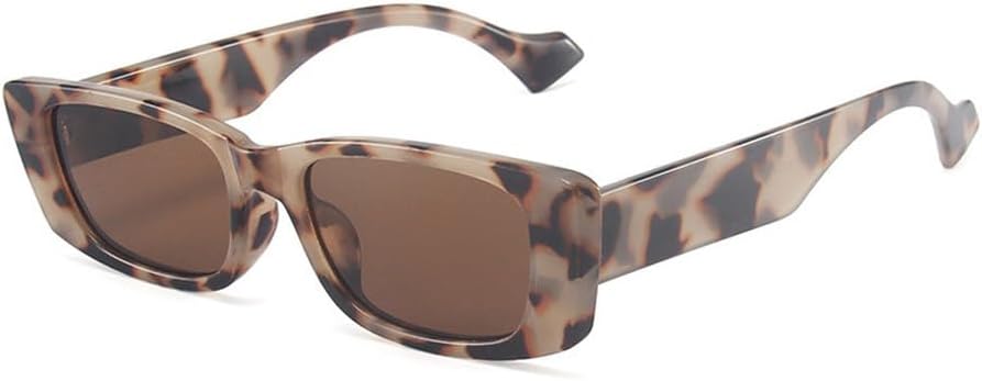 

Модные маленькие прямоугольные солнцезащитные очки для женщин в стиле ретро с оправой из геля, солнцезащитные очки для мужчин с защитой от УФ-излучения UV400 TKKTLLT, Amber Tea