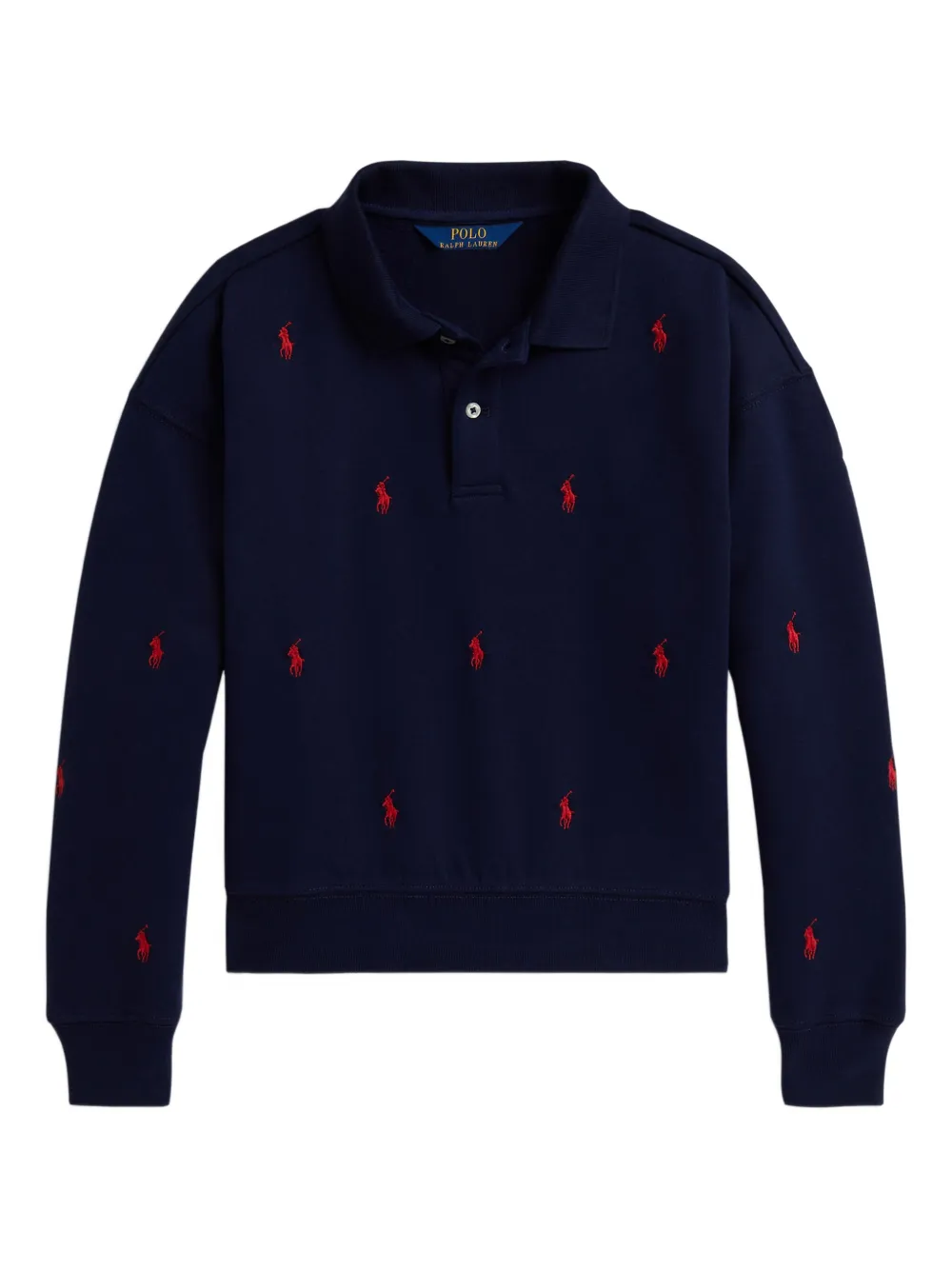 

Рубашка поло с вышивкой POLO RALPH LAUREN KIDS, синий