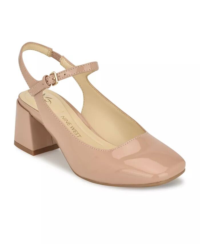

Женские туфли-лодочки Roslin 9X9 на блочном каблуке с квадратным носком Nine West, белый