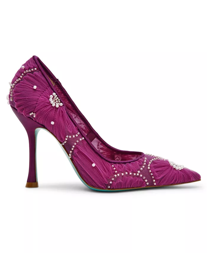 Женские туфли-лодочки Roxie с тюлевым верхом и цветочной аппликацией Betsey Johnson, розовый — фото 2