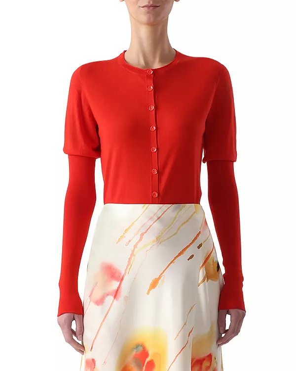 

Кардиган с круглым вырезом из мериносовой шерсти Jason Wu Collection, оранжевый