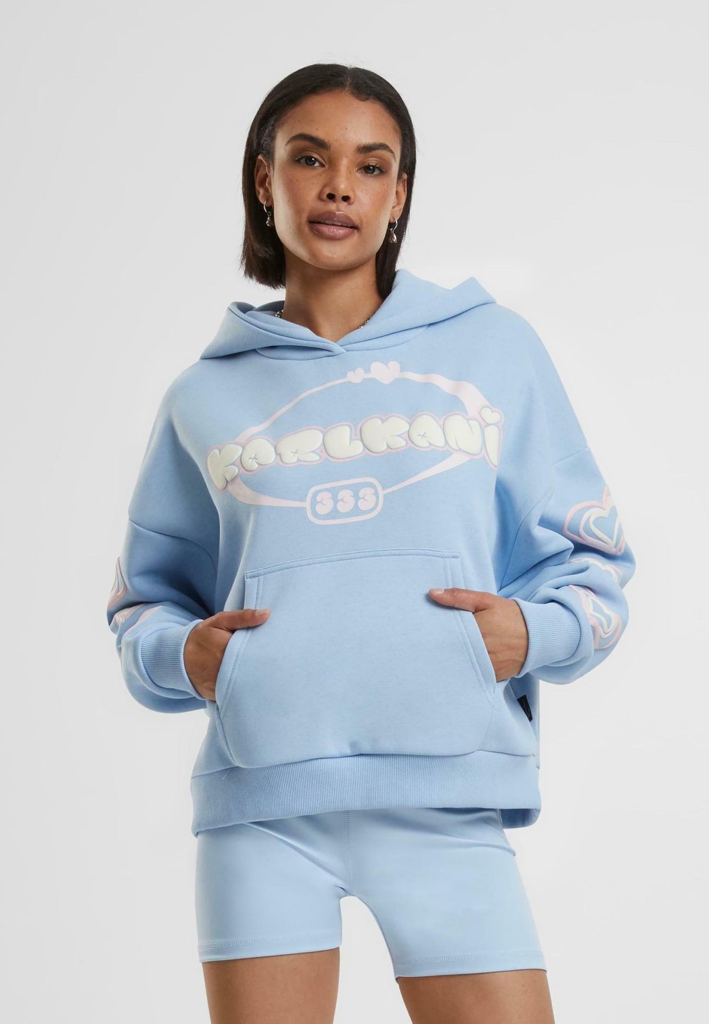 

Толстовка HEART OS HOODIE Karl Kani, светло-голубой