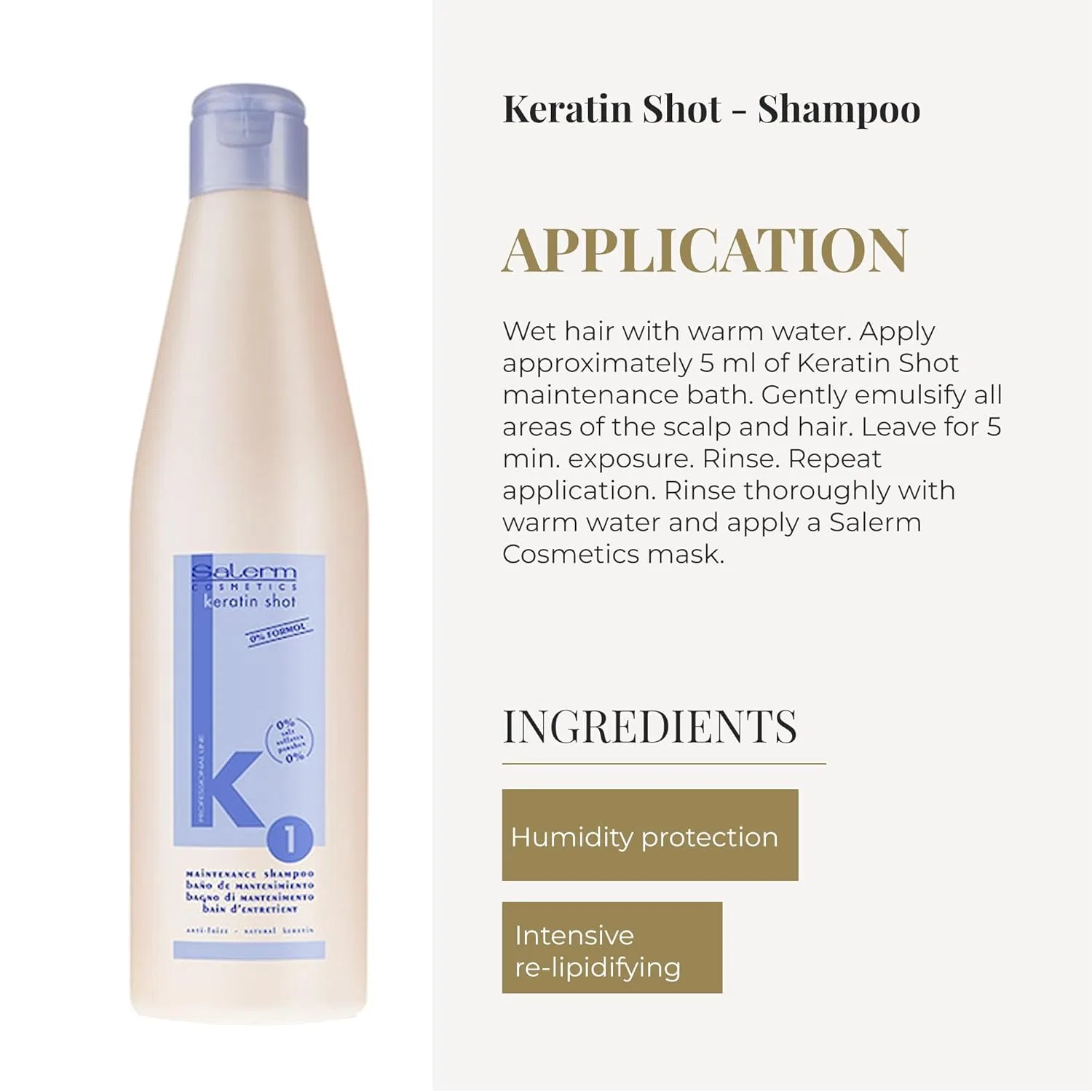 Шампунь для поддержания кератинового выпрямления Salerm Keratin Shot Salerm — фото 4