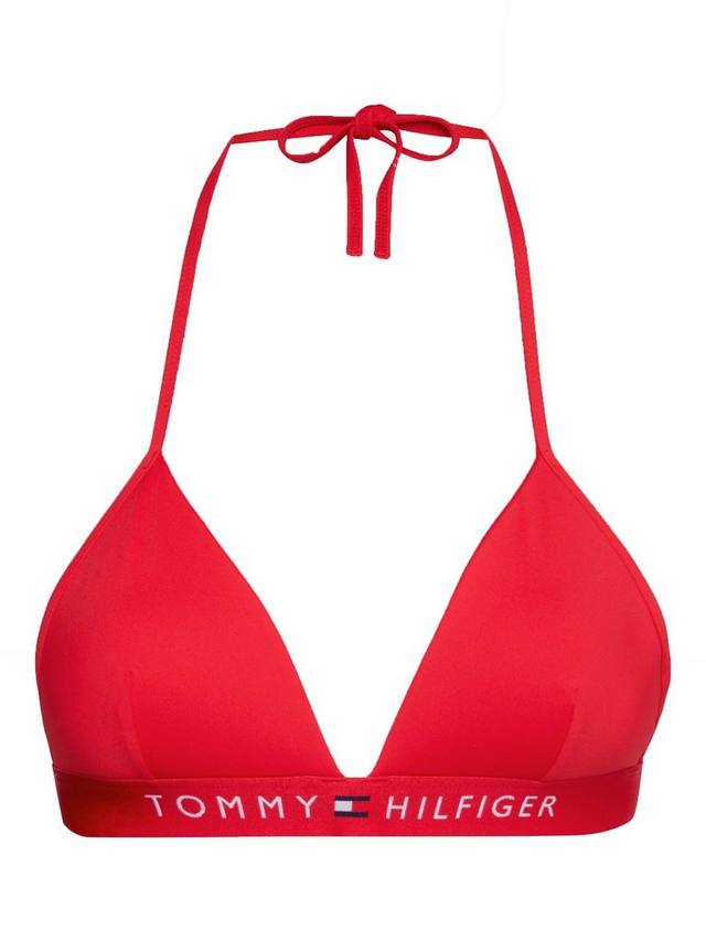 Фиксированный треугольный бикини-топ с поролоном Tommy Hilfiger, Primary Red — фото 4