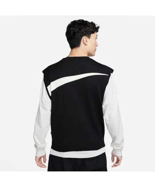 Жилет Nike Swoosh из мягкой трикотажной смесовой ткани, офф-вайт — фото 2