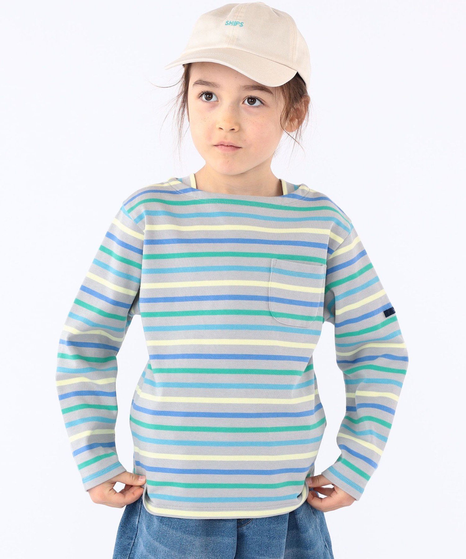 Детская футболка с длинным рукавом в полоску (100–130 см) SHIPS KIDS, Gray