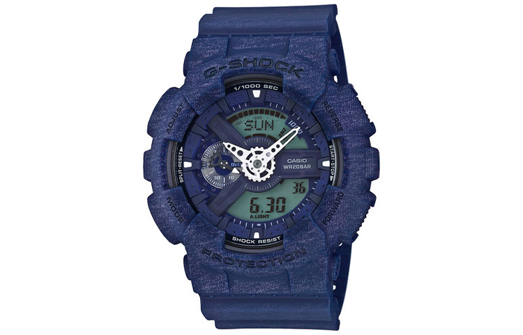 

Мужские часы CASIO GA-110HT-2A серии Dual Display с жидкокристаллическим и аналоговым дисплеем синего цвета