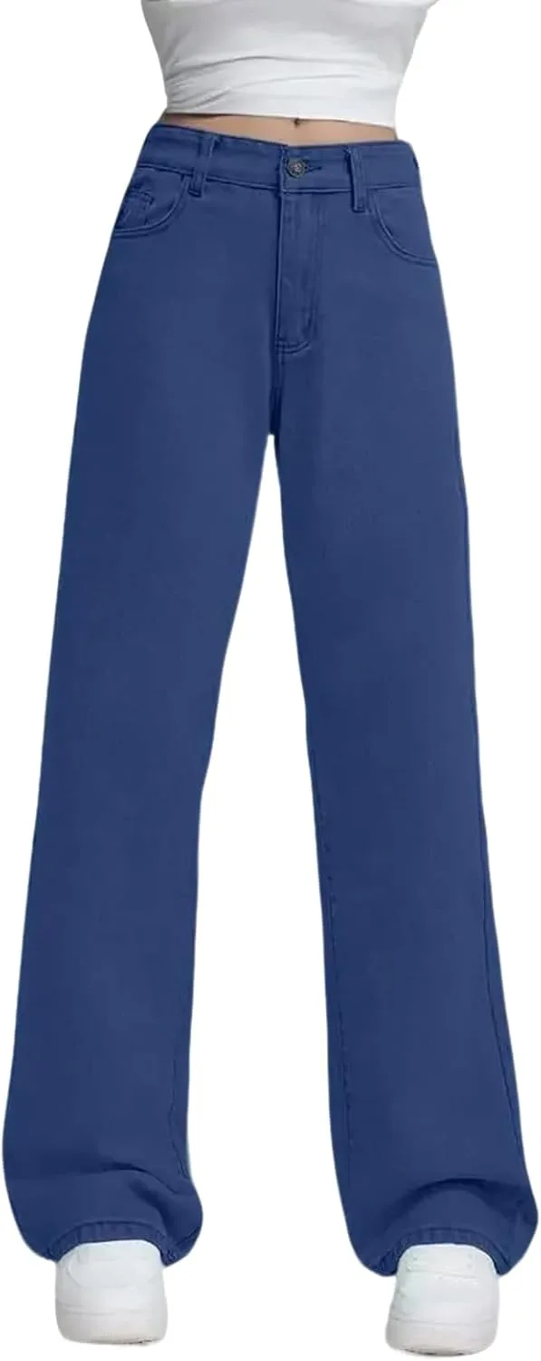 

Джинсы для женщин Wide Leg High Waisted с карманом