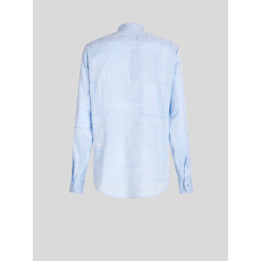 

Хлопковая жаккардовая рубашка Etro, синий