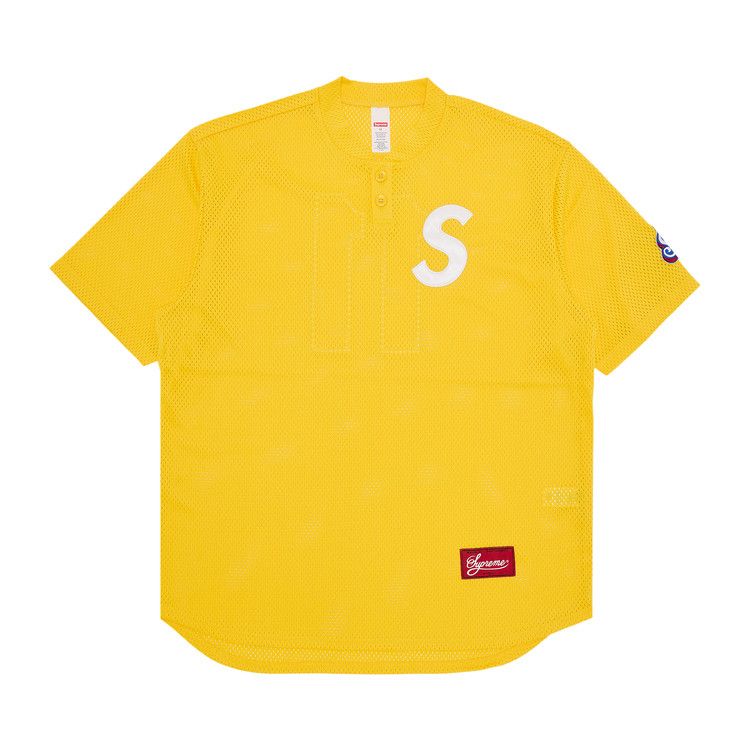Топ Supreme S Logo Baseball Henley, Yellow