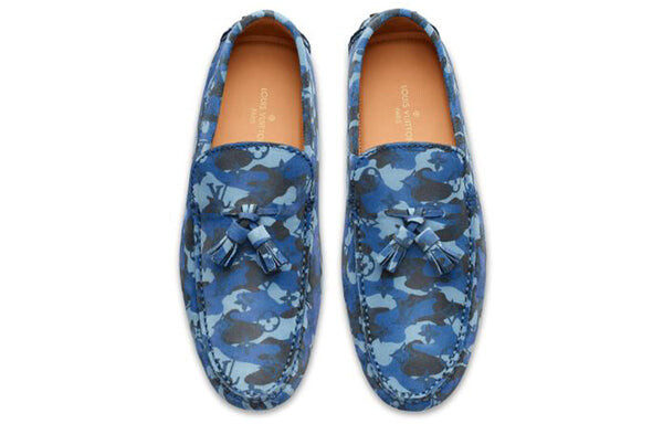 Кроссовки palm spring moccasin shoes 'blue camo with logo monogram' Louis Vuitton, синий — фото 3