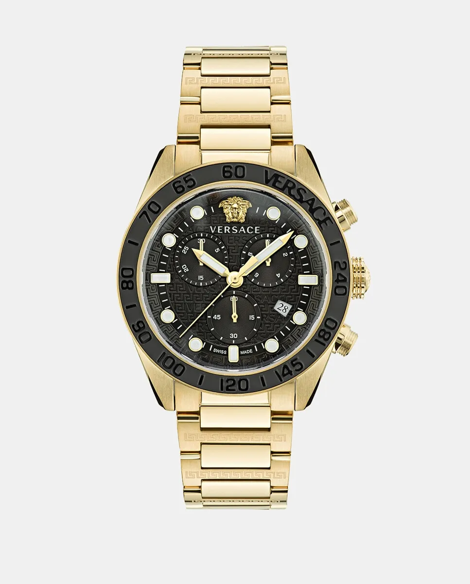 

Greca Dome VE6K00523 мужские часы хронограф золото сталь Versace