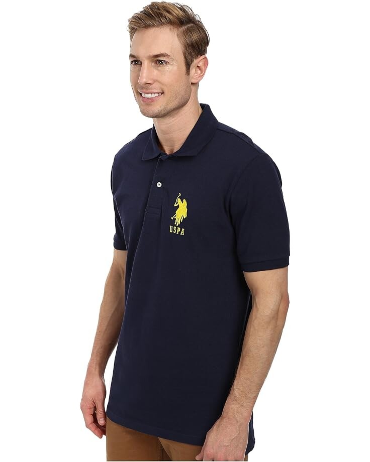 

Поло U.S. POLO ASSN. Solid Pique Polo, цвет Classic Navy