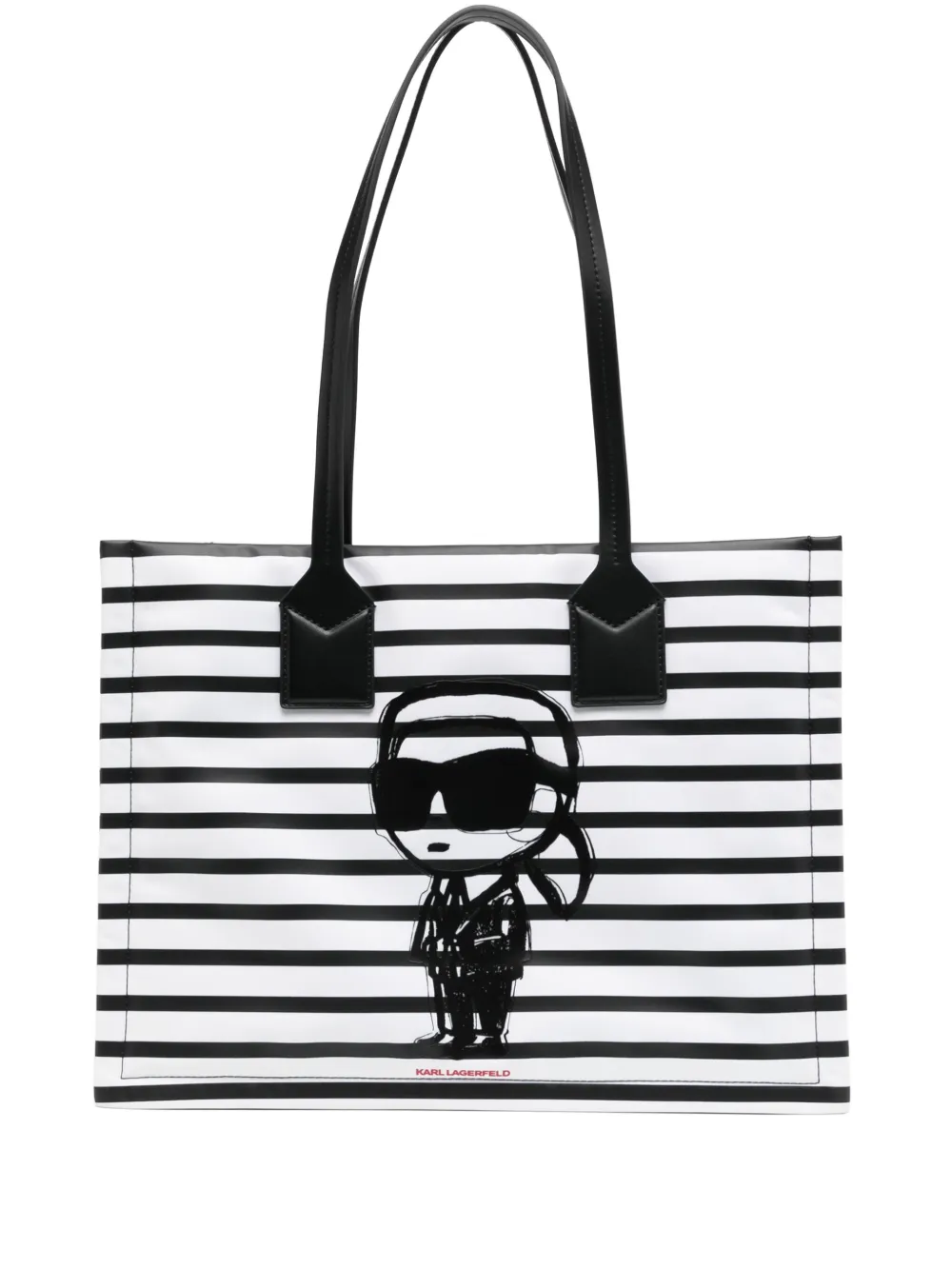 

Сумка-тоут Ikon Striped Medium KARL LAGERFELD, черный