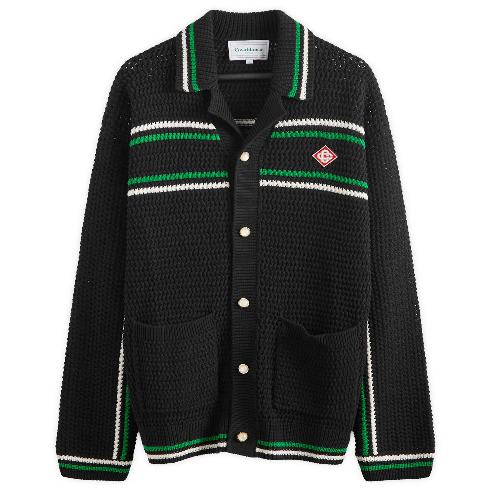 

Рубашка Casablanca Crochet Tennis Shirt, черный