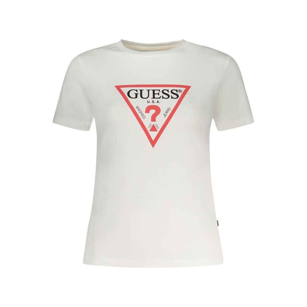 

Белая хлопковая футболка Guess Shoes, белый