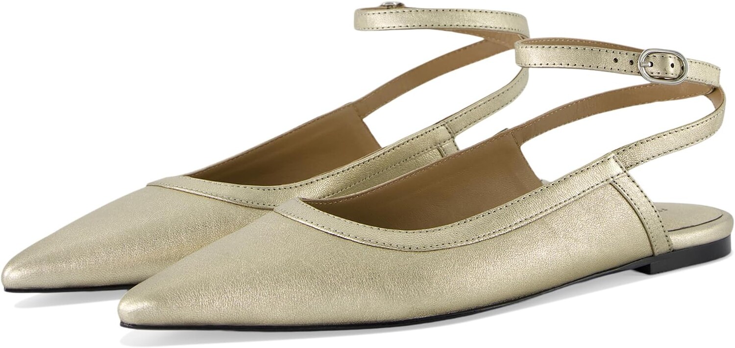 

Туфли на плоской подошве Free People Jules Point Wrap Flats, золотой