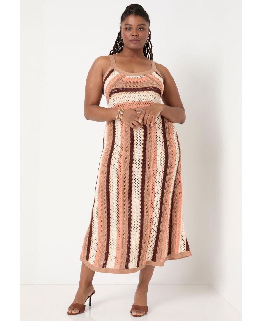 

Женское платье-миди June + Vie с бретелями June & Vie, Multicolor stripe