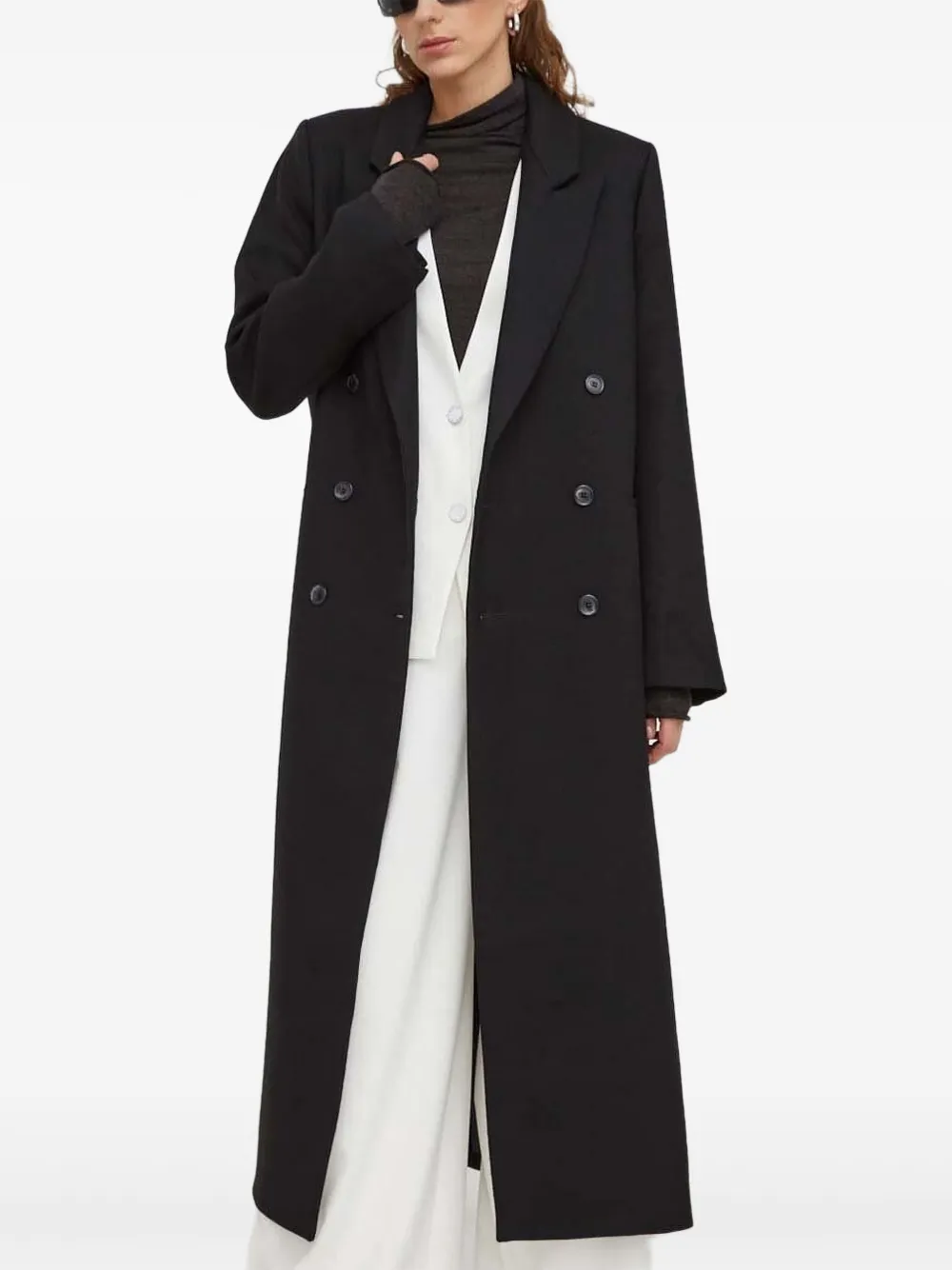 

Двубортное шерстяное пальто Alabama lovechild, черный