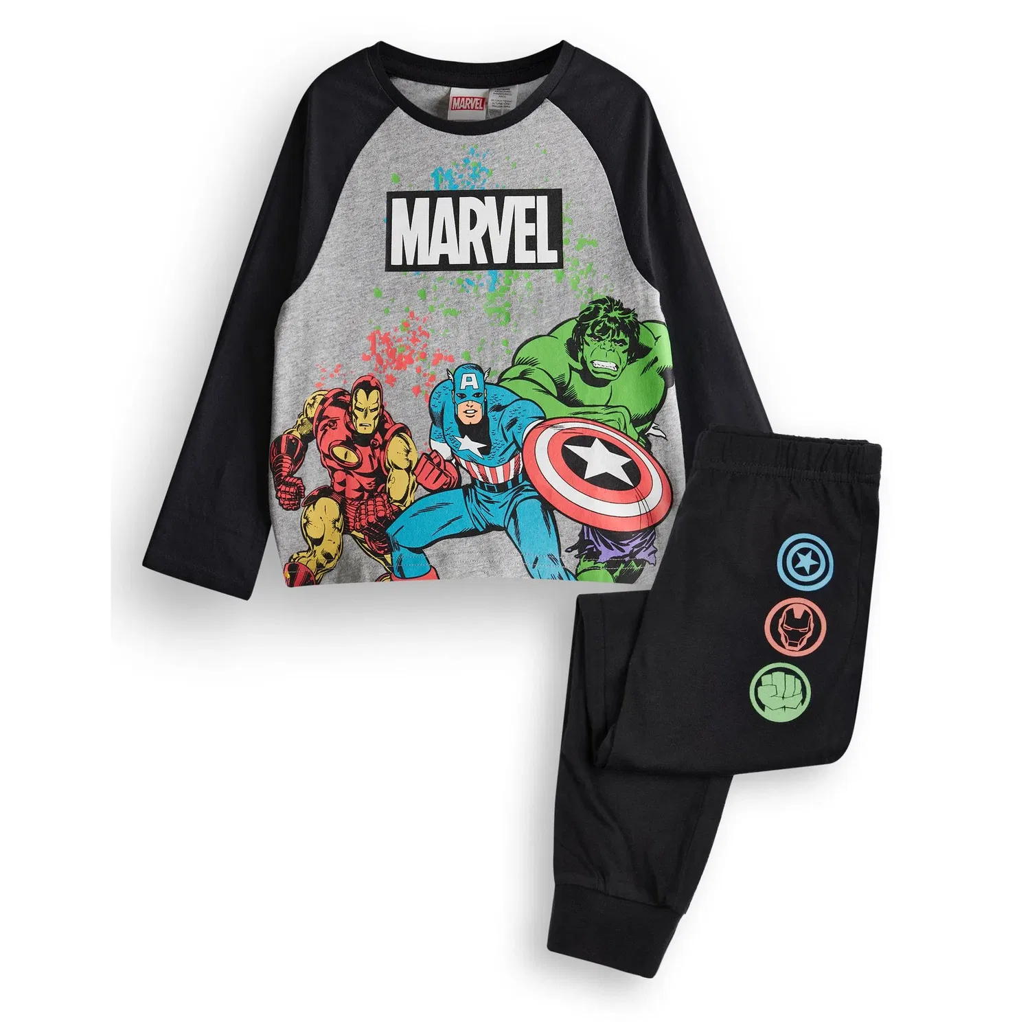 Пижама Marvel Avengers Kids Boys, черный