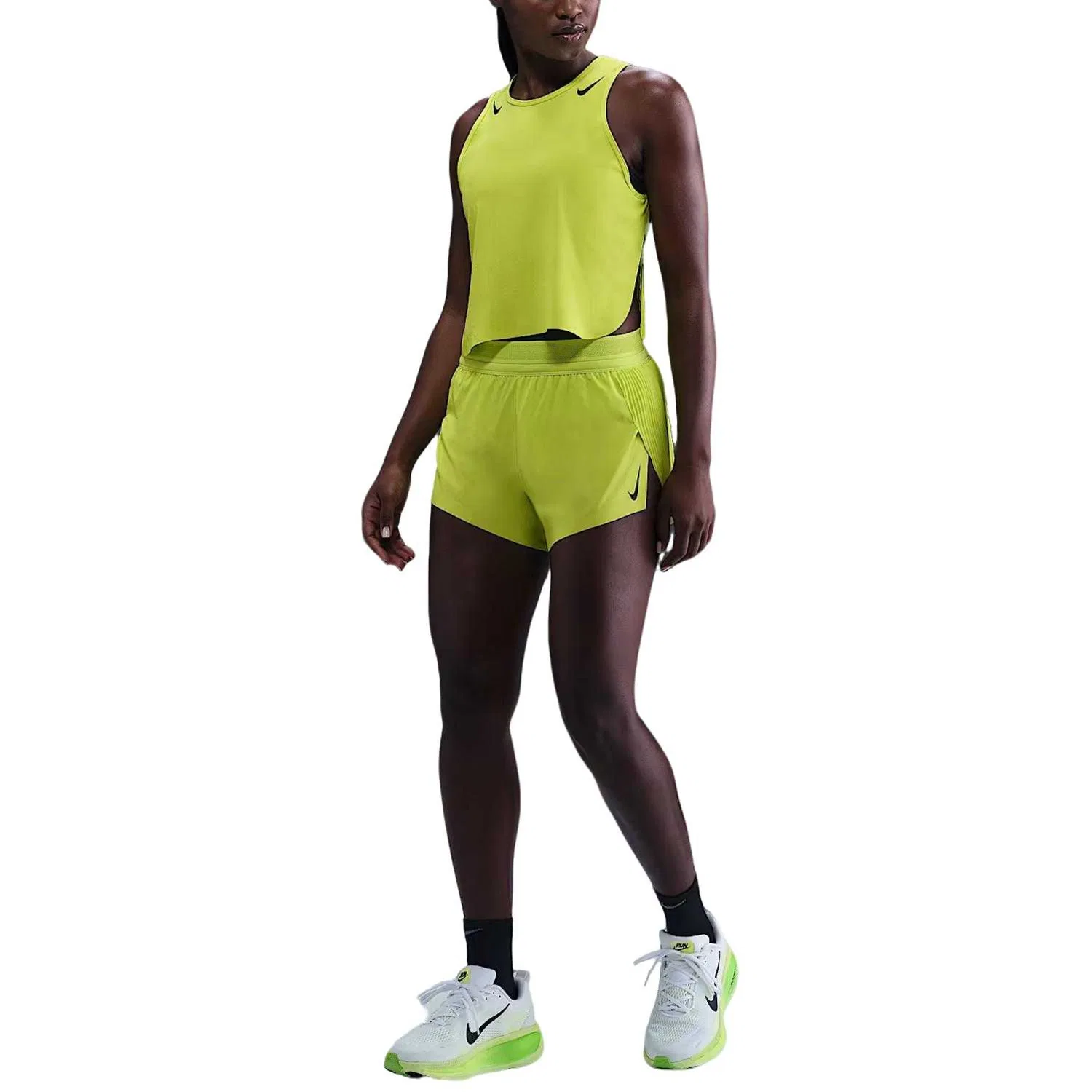 Топ для бега женский AeroSwift Dri-FIT Adv укороченный Nike, Yellow