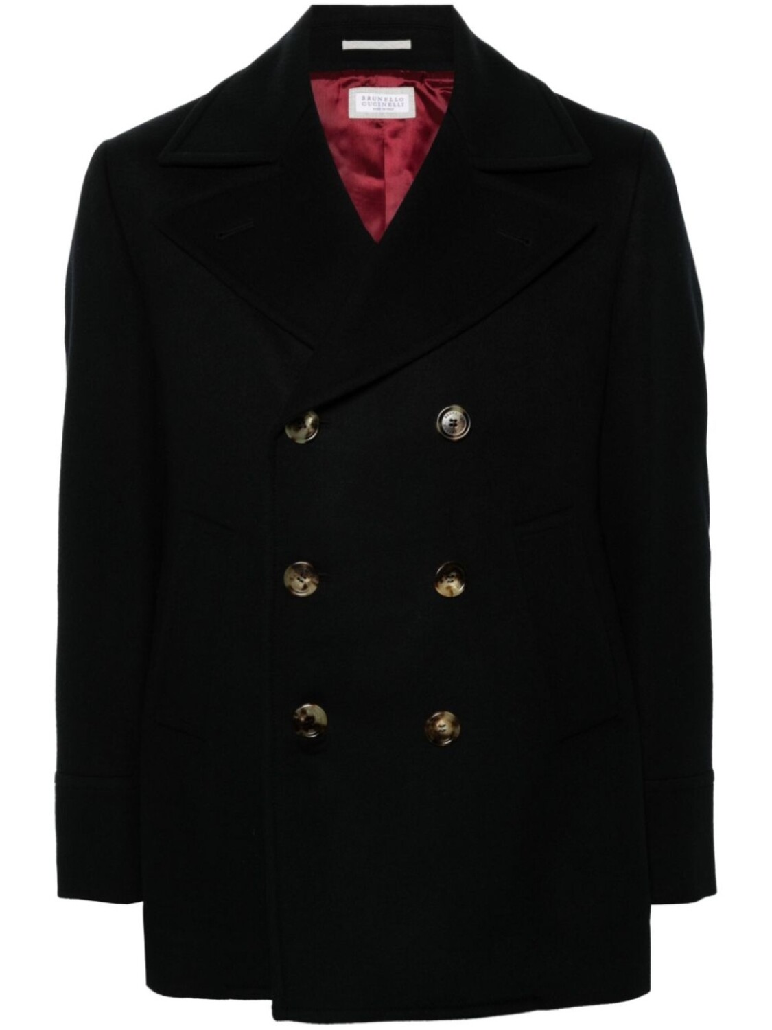 

Brunello Cucinelli бушлат с заостренными лацканами, черный