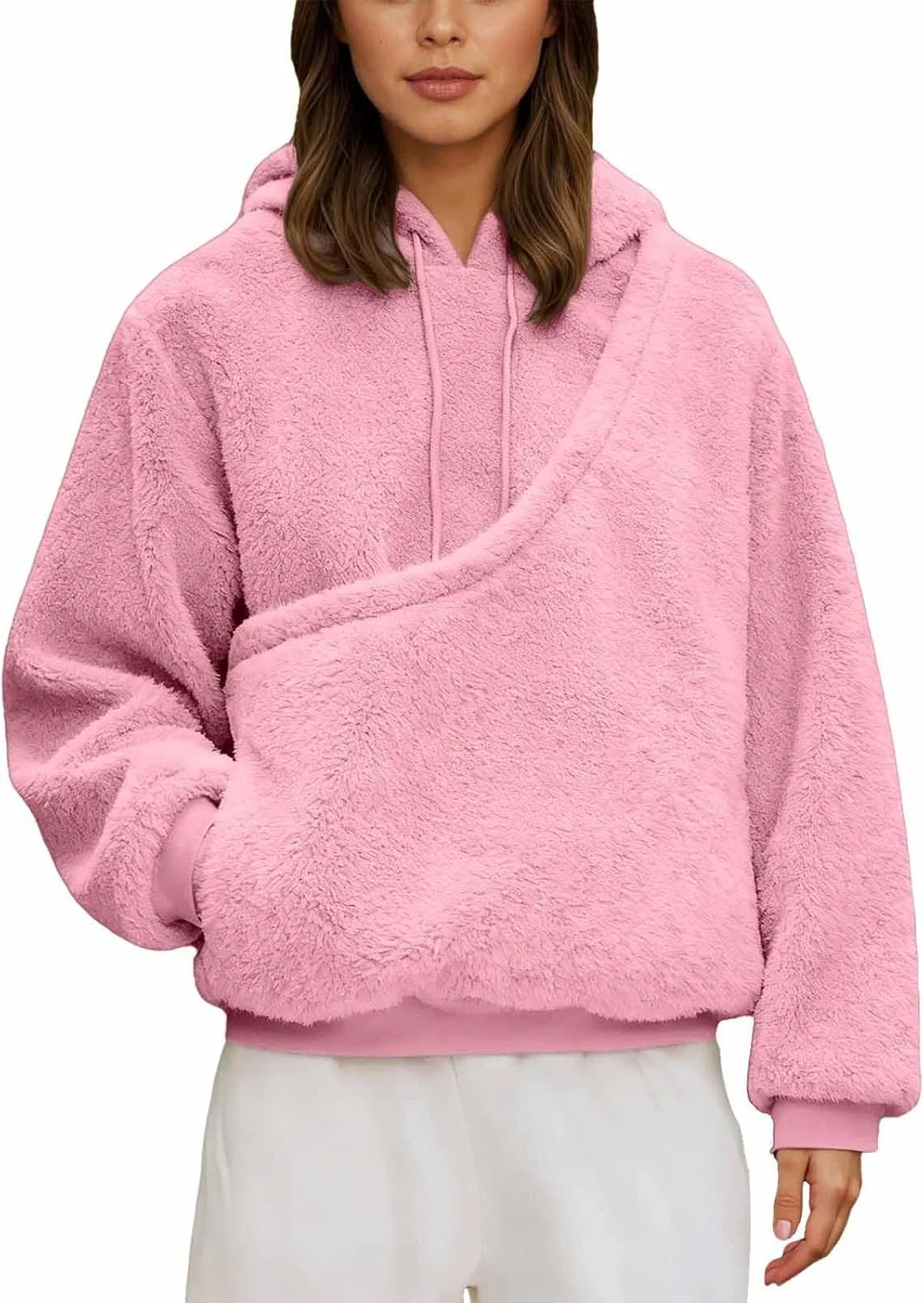 Толстовка с кангурным карманом для переноски собак, Generic, D01 Pink (pockets)