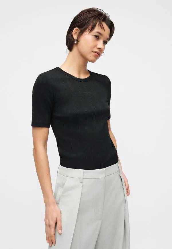 Футболка с разноцветным нано-логотипом на воротнике. Calvin Klein, Black — фото 4