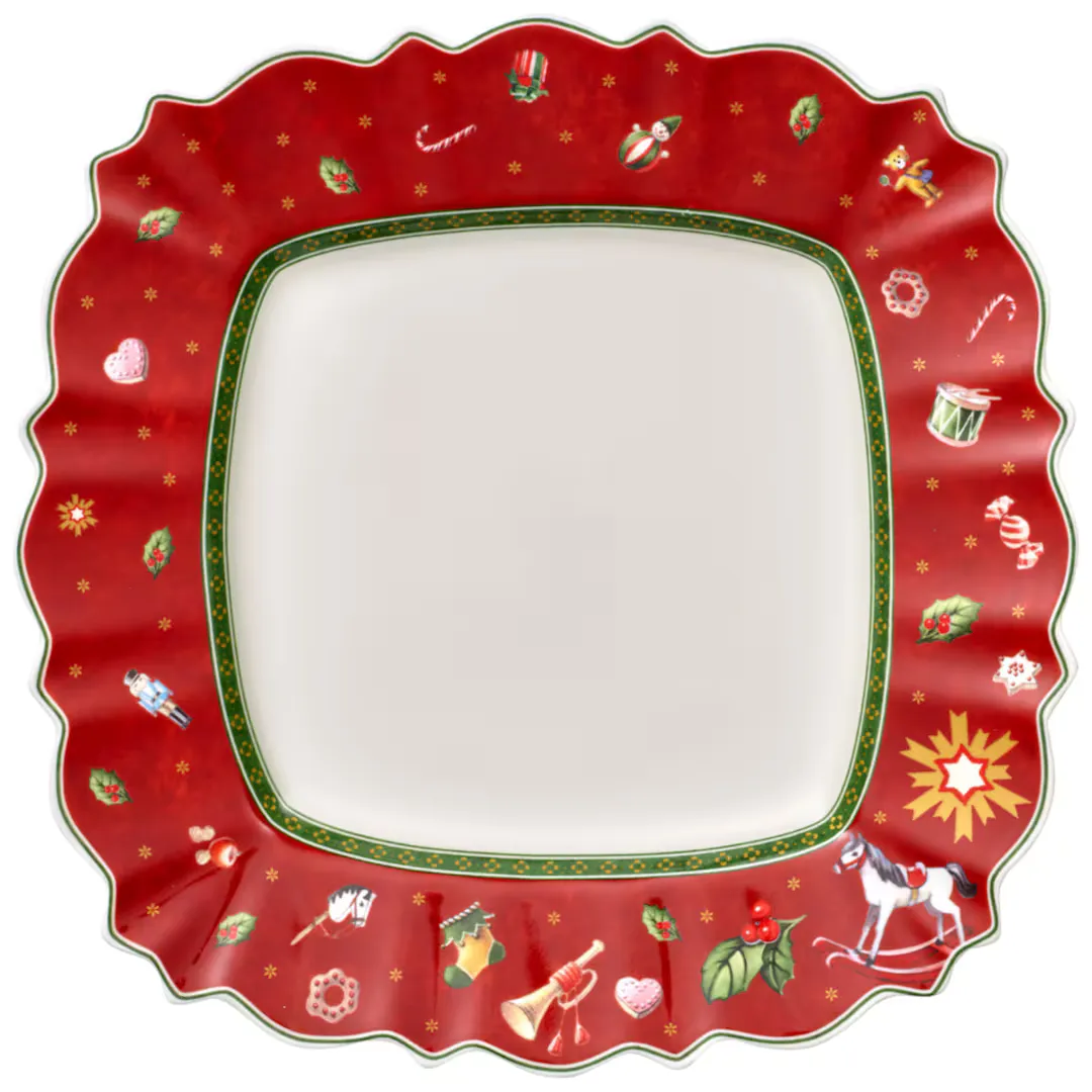

Рождественская квадратная тарелка Toy's Delight Villeroy & Boch, красный