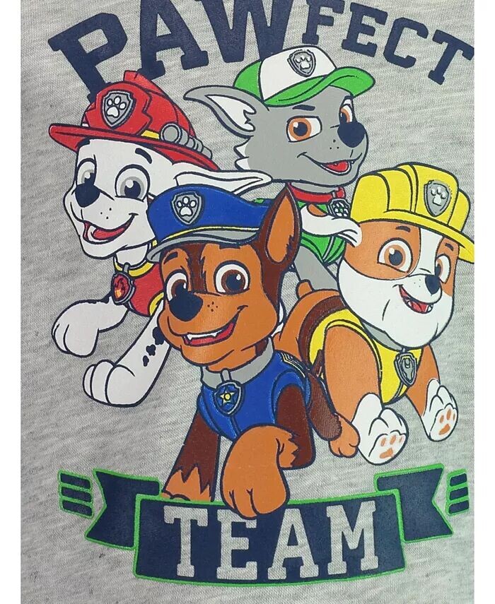 Флисовый свитшот Paw Patrol Rubble Marshall Chase для малышей и больших детей Nickelodeon, серый — фото 2