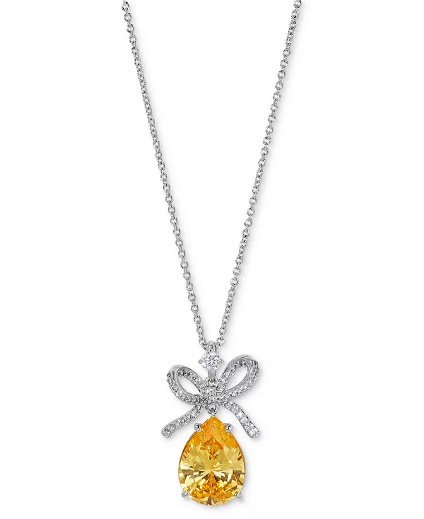 

Ожерелье с подвеской-бантом из кубического циркония, 16 дюймов + удлинитель 2 дюйма Eliot Danori, yellow