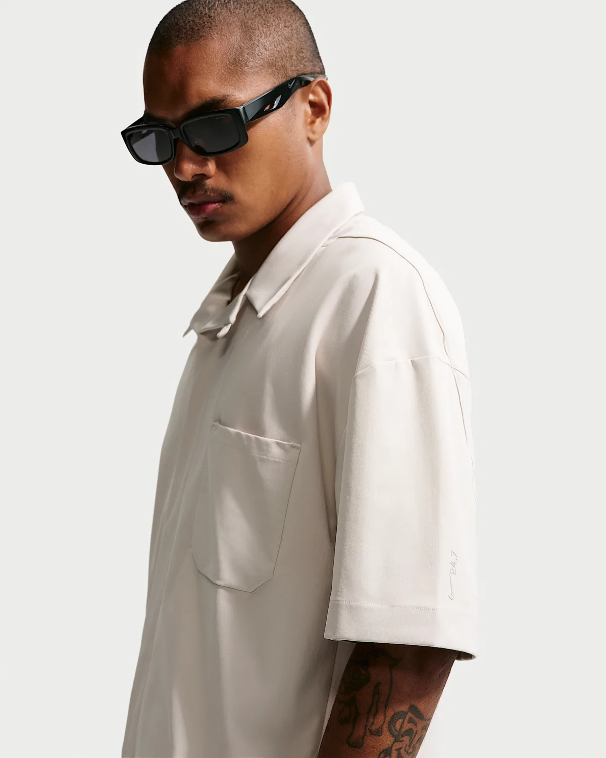 Мужская рубашка Dri-FIT UV на пуговицах Nike 24.7 PerfectStretch, Light Orewood Brown/Sail/Light Iron Ore — фото 3