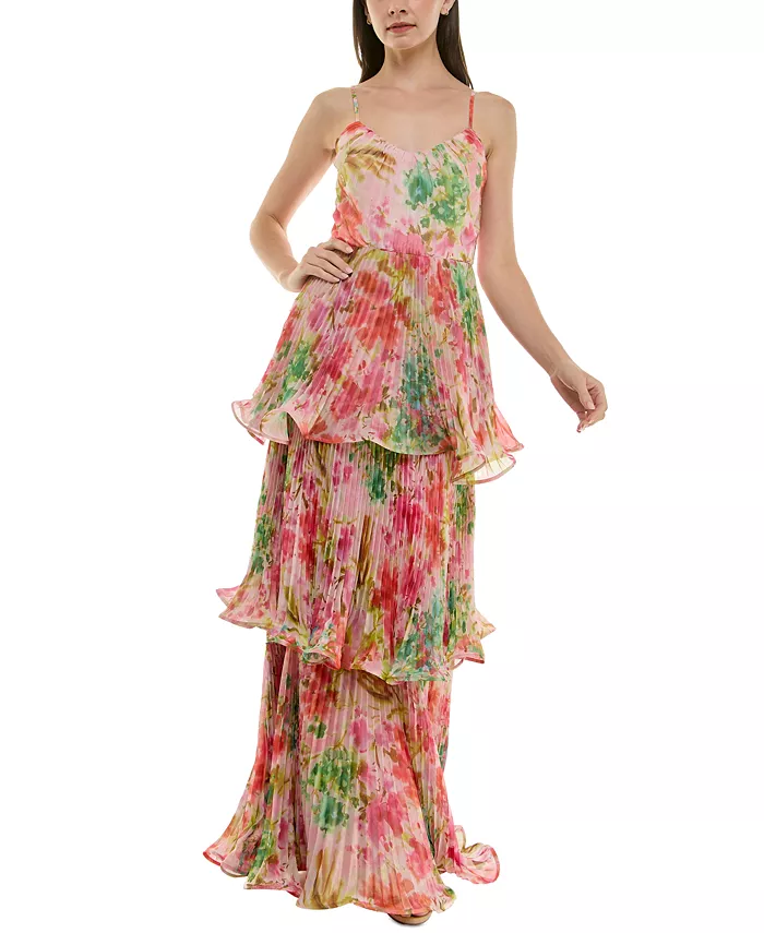 

Женское бесшовное платье с принтом, плиссированное, многослойное Taylor, розовый