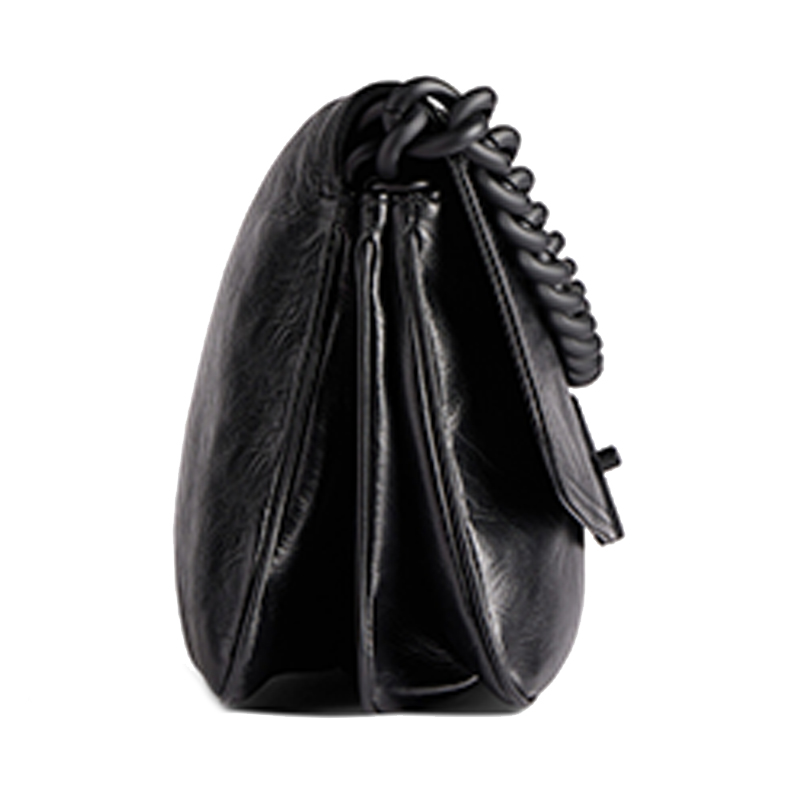 Balenciaga Женская черная кожаная сумка через плечо среднего размера — фото 4