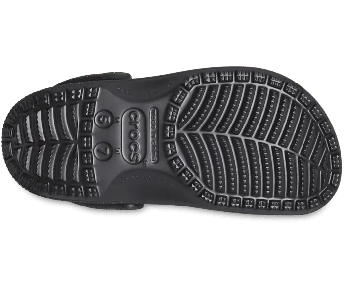 Классические блестящие сабо Crocs женские, цвет Black Glitter — фото 4