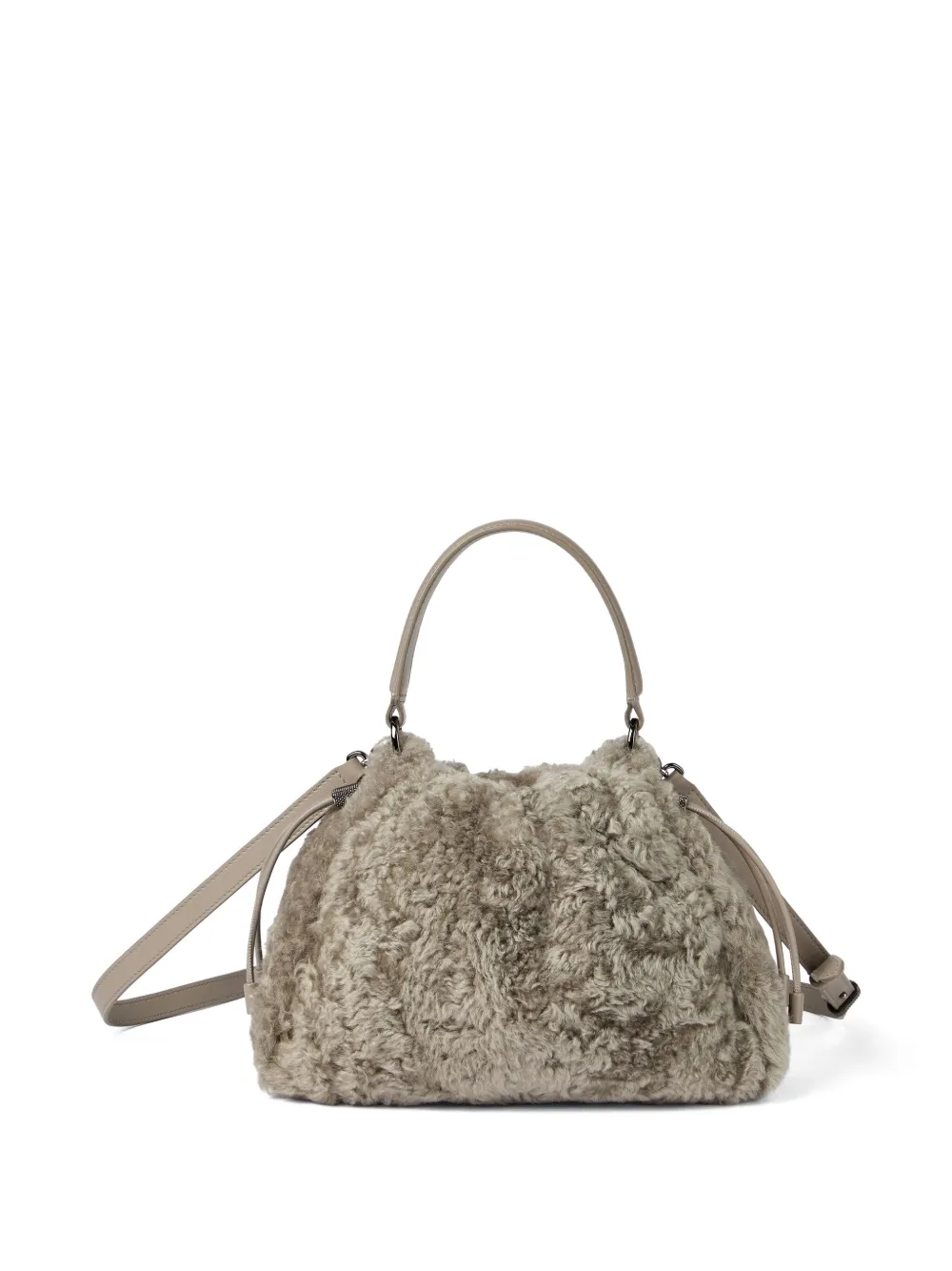 

Сумка-тоут из овчины Brunello Cucinelli, нейтральный