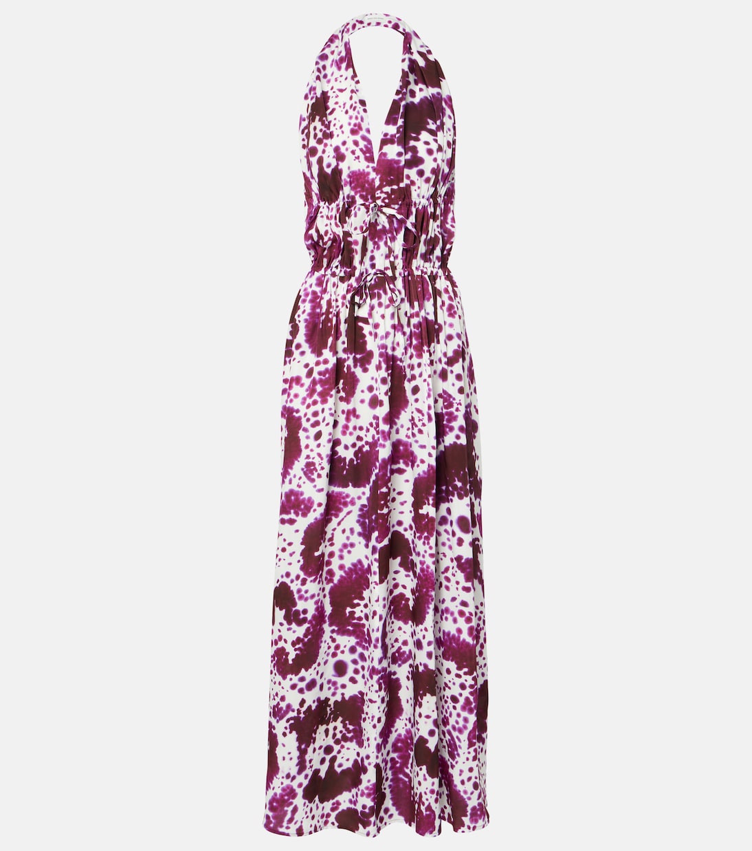 

Платье макси с принтом Dries Van Noten, фуксия