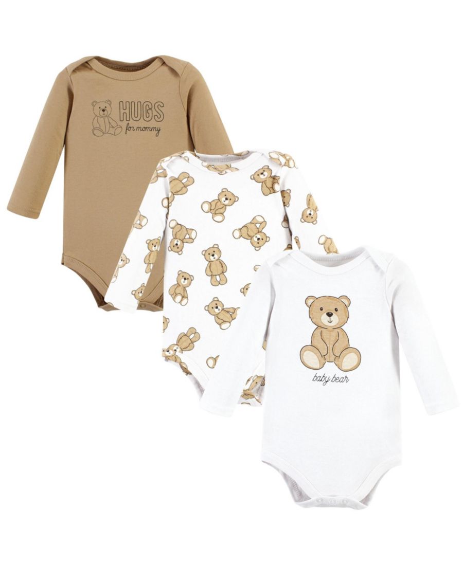 

Хлопковый комбинезон с длинными рукавами на каждый день Hudson Baby, Teddy bears 3-pack