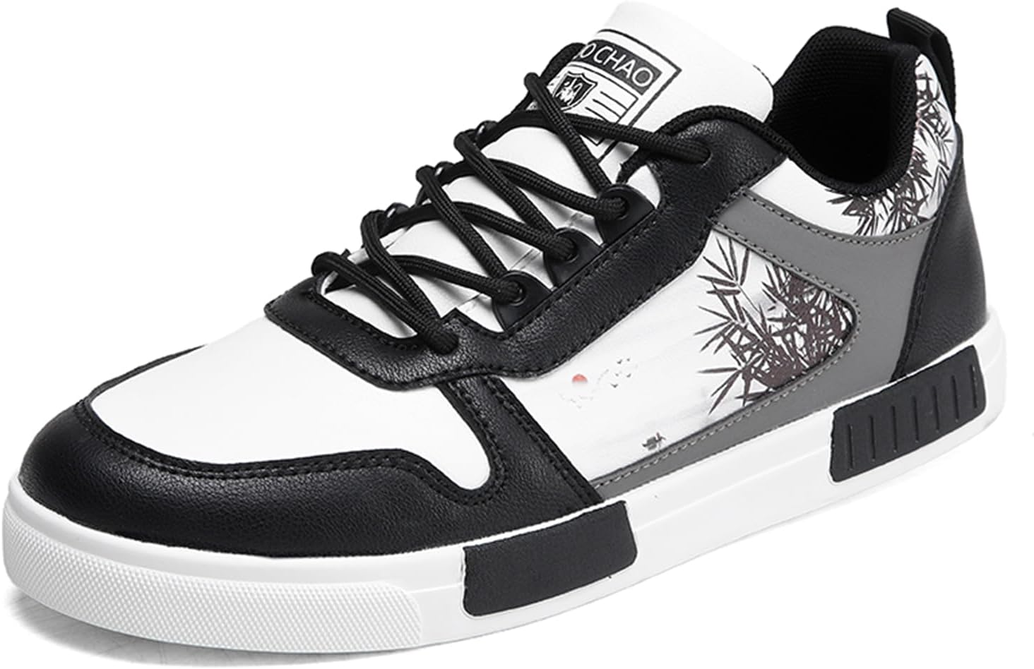 

Мужские модные скейт-кроссовки Dacnakby, черно-белые, повседневные спортивные туфли на шнуровке с азиатским арт-дизайном в китайском стиле, для скейтбординга, прогулок, бега и походов