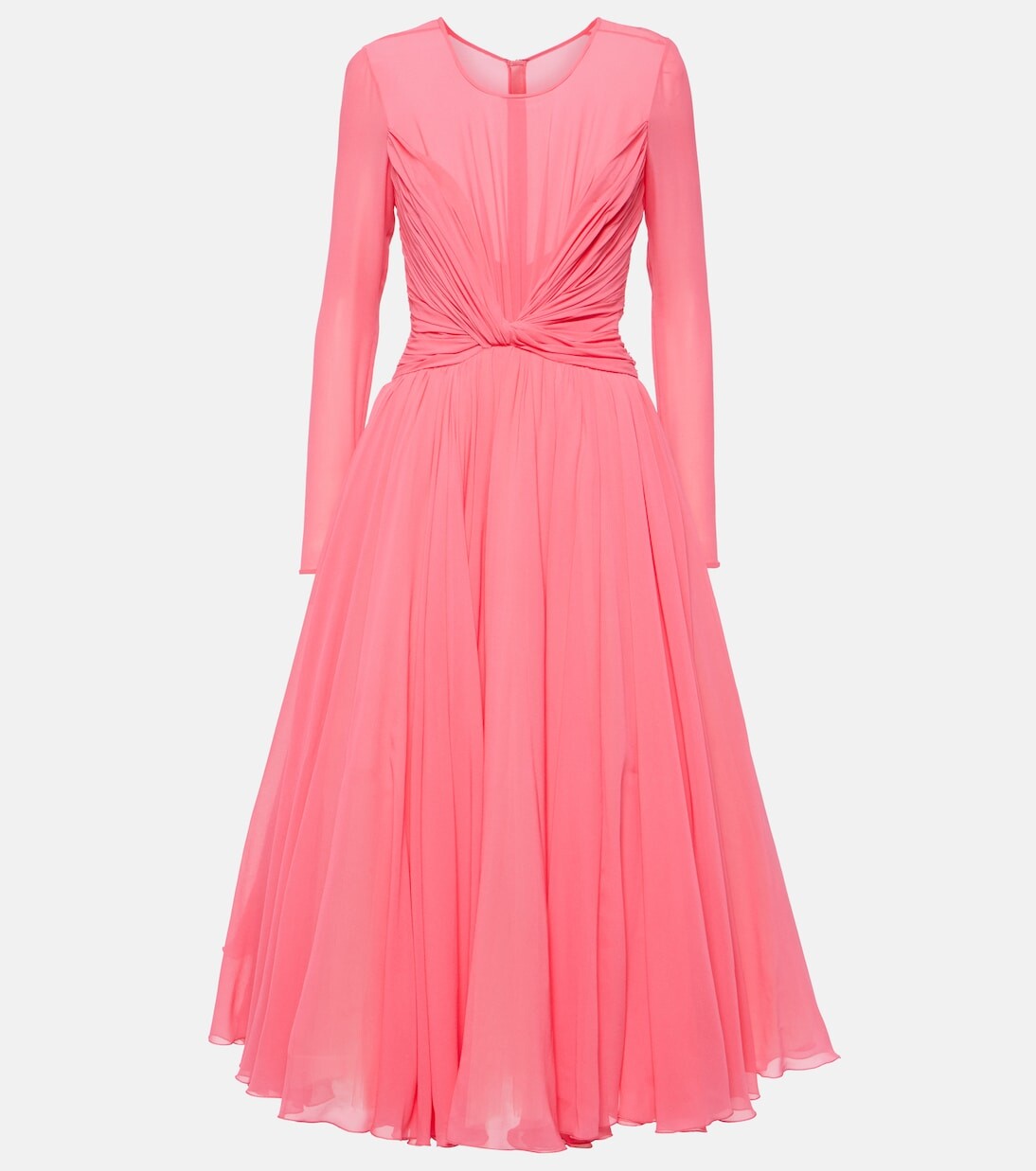 

Платье миди из шелкового жоржета Giambattista Valli, розовый