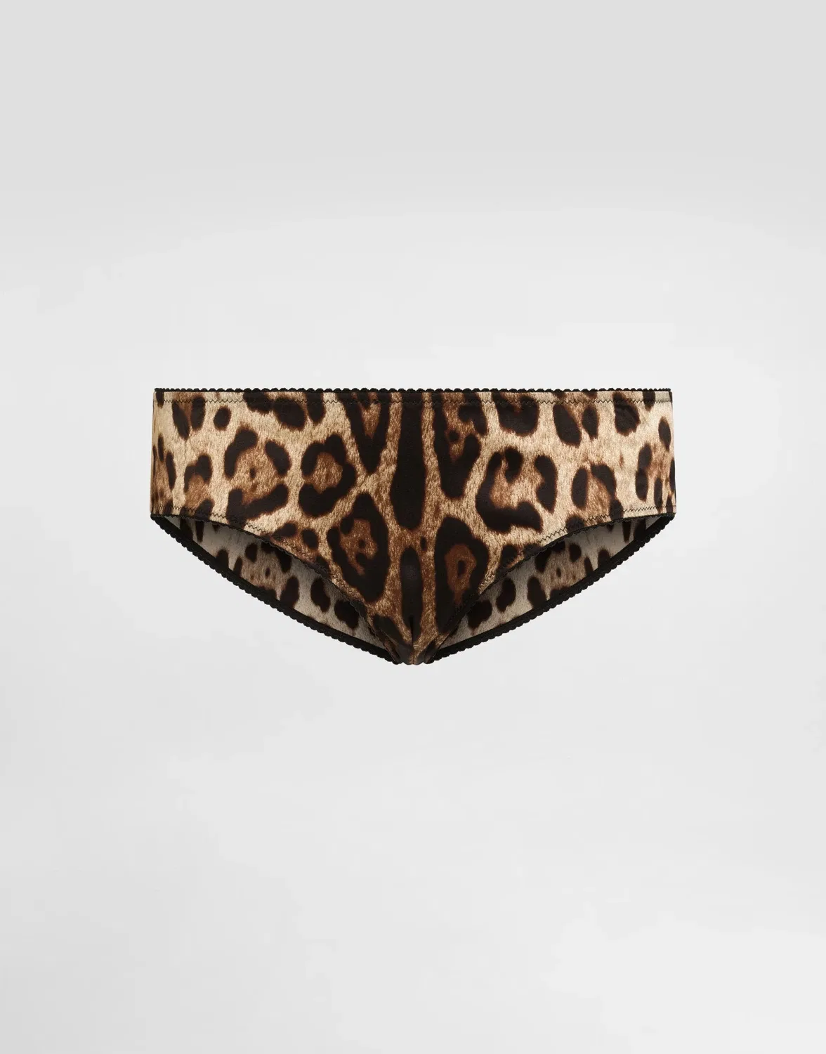 Леопардовые атласные трусики DOLCE & GABBANA, белый