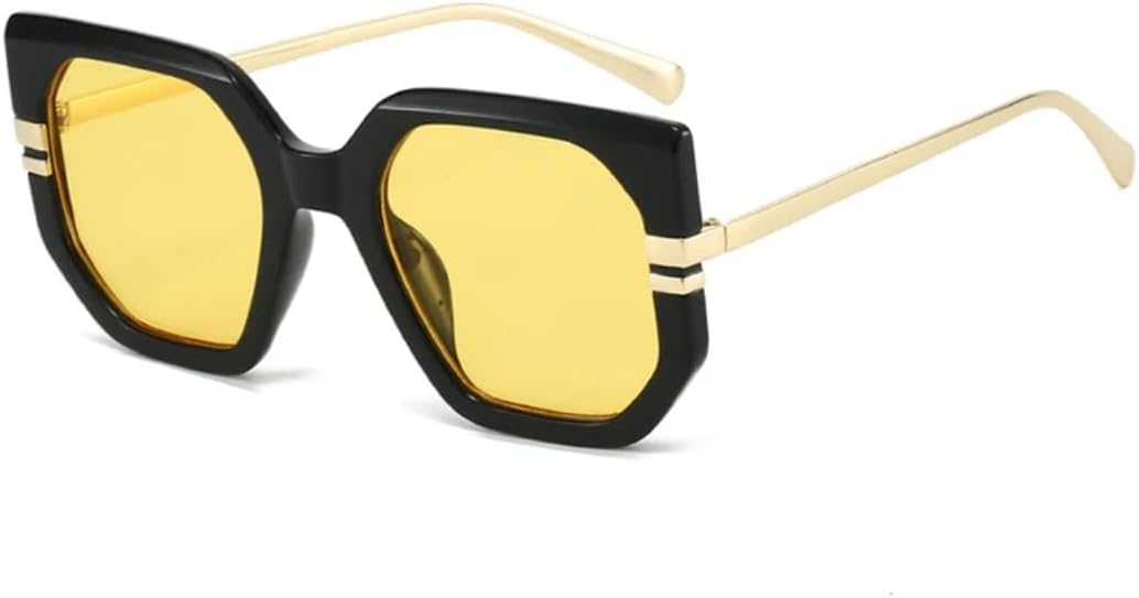 

Солнцезащитные очки для мужчин и женщин - защита UV400 - прозрачные линзы с градиентом Ocean, леопардовый принт, для занятий спортом на открытом воздухе и вождения DSVIGF, Black Yellow