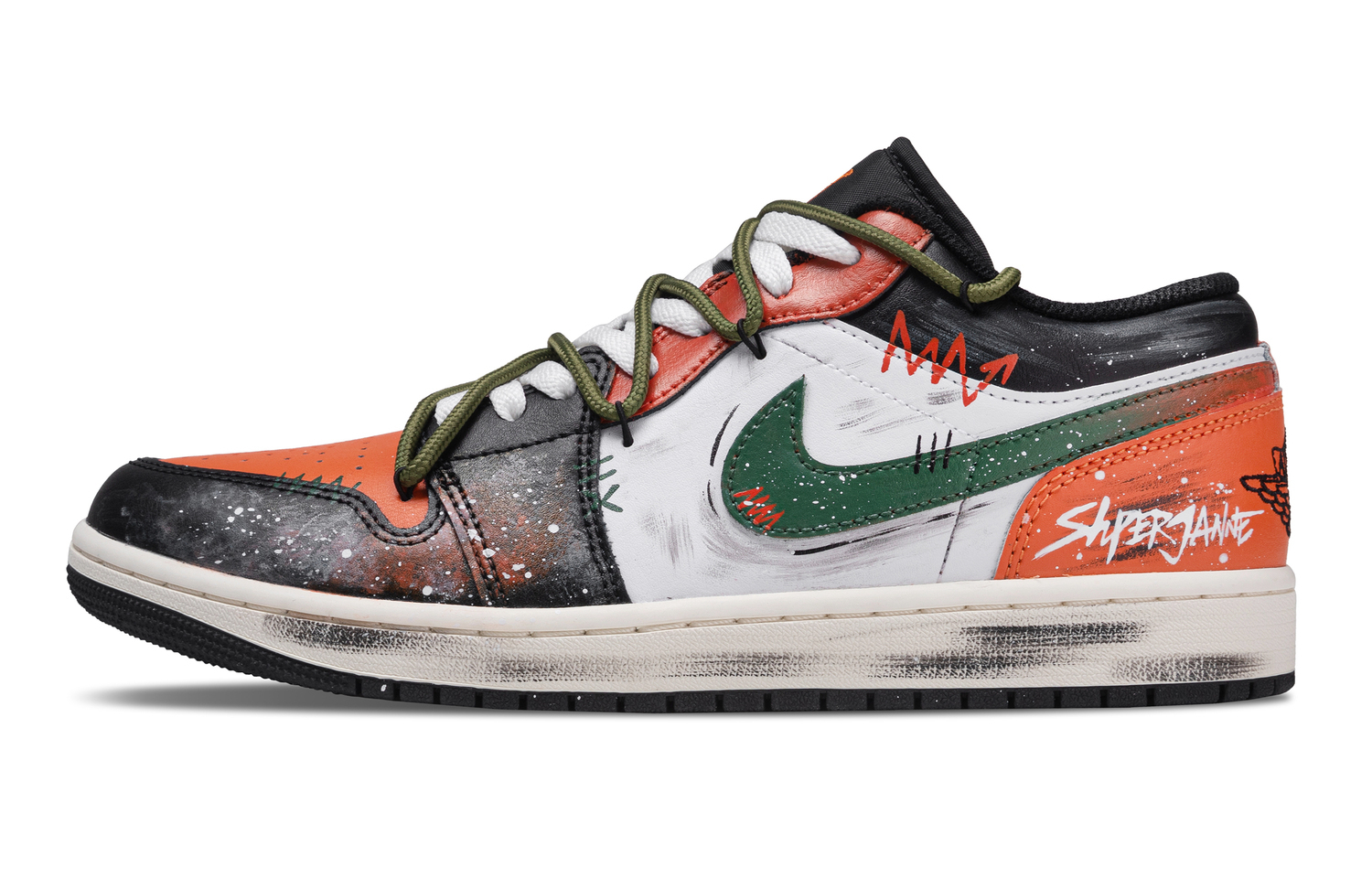 

Jordan Кроссовки Air 1 Freedom Of Belief Low top Vintage баскетбольные мужские черные оранжевые